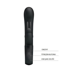 USB Şarjlı 12 Fonksiyonlu Klitoris Uyarıcılı Teknolojik Rabbit Tavşan Vibratör