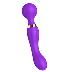 Mor 360° Açılı Magic Wand Massager Çok Sessiz Masaj Orgazm Aleti 20 Fonksiyonlu Teknolojik Vibratör