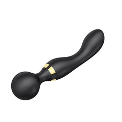 Siyah 360° Açılı Magic Wand Massager Çok Sessiz Masaj Orgazm Aleti 20 Fonksiyonlu Teknolojik Vibratör