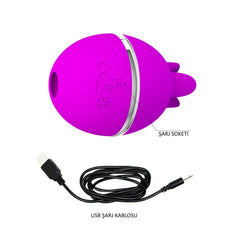 Şarjlı Emme ve Dil Uyarıcılı Yumurta Vibratör 3 Mod