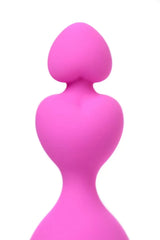 Uzun Tatlı Kalpli Kuyruklu Anal Zinciri Boğumlu Sıralı Anal Plug Fantezi Tıkaç Pembe 18,5 Cm