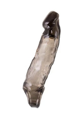 XL LOVER Siyah Şeffaf Testis Halkalı Silikon Penis Kılıfı 19,5 CM