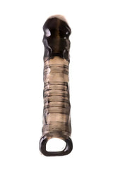 XL LOVER Siyah Şeffaf Testis Halkalı Silikon Penis Kılıfı 22,5 CM