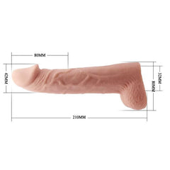 Yeni Nesil Süper Realistik 8 Cm Dolgulu Uzatmalı İç Boşluklu Penis Kılıfı